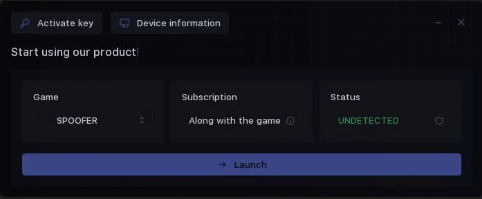Launching spoofer in loader