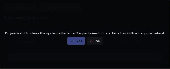 Full ban trace cleanup